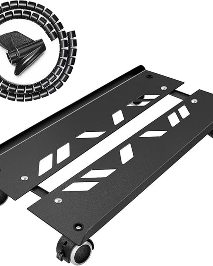 Seloom Computer Tower Stand, Adjustable PC Stand, Heavy-Duty Mobile CPU Tower Holder with Rolling Caster Wheels, Fits Most Gaming Desk Floor