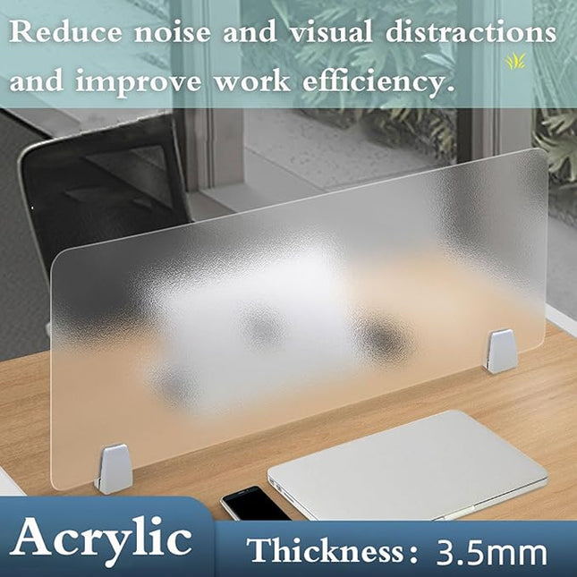 Acrylic Desk Divider, Acoustic Privacy Panel for Noise Reduction, Ideal Office & School, Visual Distraction Shield, Enhance Focus Comfort