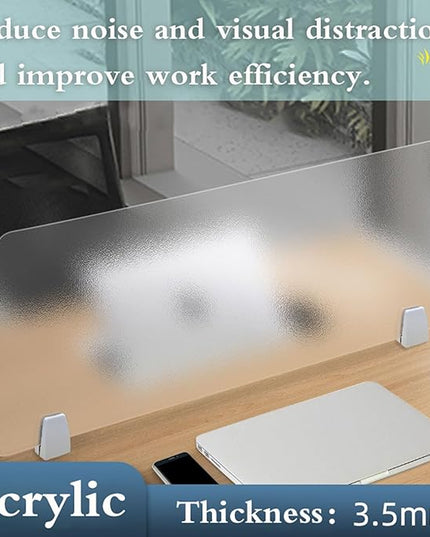 Desk Divider Panel, Acrylic Acoustic Separator for Privacy, Noise Reduction, Office & School Use, Visual Distraction Screen, Enhance Focus, Soundproof Partition