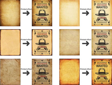 60 Pack Antique Stationery Paper - Old Fashion Aged Classic Vintage Assorted Design – Double-side Parchment Paper - Perfect for Certificate, Crafting, Invitations & other Art Projects - 8.5x11 Inches