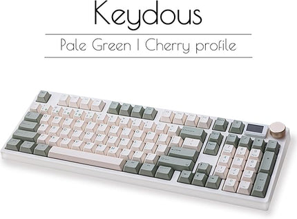NJ98 Wireless Custom Mechanical Keyboard with Screen Knob 96% Hot Swappable RGB Keyboard Mac Windows (Pale Green, Brass Plate-Box Taro Ice Cream Pro)