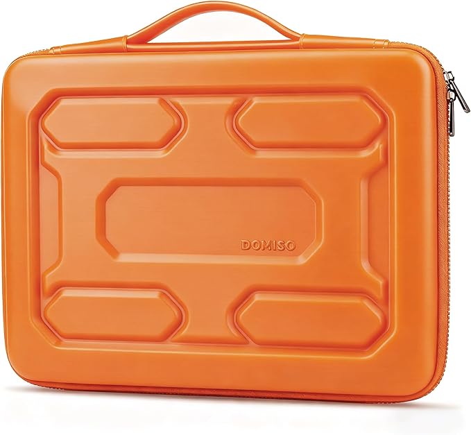 DOMISO 13.3 inch Laptop Sleeve with Handle Shockproof Computer Bag Waterproof EVA Protective Carrying Case for 13-13.3 inch Notebooks/13 MacBook Air/MacBook Pro Retina/Dell XPS 13/HP,Orange