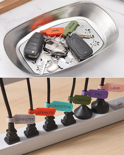 Trilancer Cable Cord Labels Large Size, for Organizing Wires and Identification, Multicolored Handwriting Cable Tags, Reusable with Multiple Uses - 35 PCS
