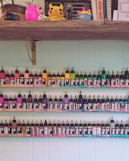 15" Nail Polish Rack Wall Mounted Floating Shelves Acrylic Paints Gel Polish Organizer and Storage with End Caps for Kid Room, Books, Nail Techs, Art Lovers, Great Display Salons, Rainbow