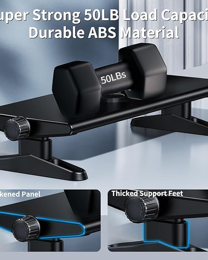 Computer Monitor Stand Riser for Desk,4.5-6.3 Inches Freely Height Adjustable with Cellphone Holder,Multi-Purpose Desktop Organizer Monitor Stands Riser for Computer,Laptop,Printer,TV (BLack)