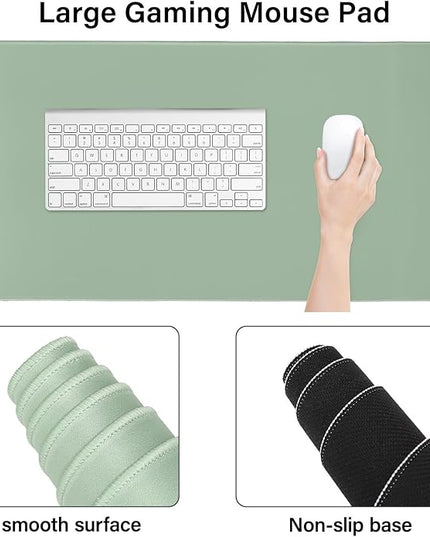 MOSISO Keyboard Mouse Pad Set, Large Gaming Mouse Pad&Rectangular Keyboard Wrist Rest&Mousepad with Wrist Rest&Coaster, Ergonomic Non-Slip&Easy Typing Pad with Curved Silicone Lining, Antique Green