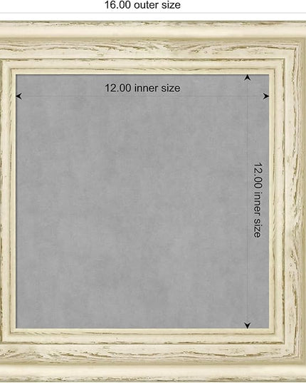 Amanti Art White Framed Magnetic Board 16x16 X-Small Vision Board for use with Magnets, 100% Metal Sheet to Display Items as Office Decor or for Home Organization in mudroom, Kitchen or Kids Room