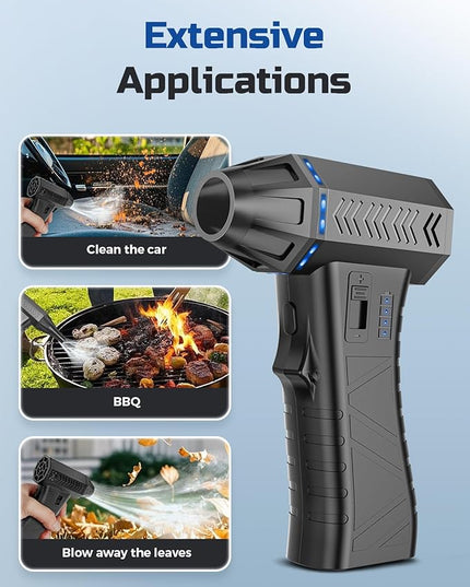 Compressed Air Duster - 300000RPM Super Power Electric Air Duster Variable Speed Compressed Air, 8000mAh Battery Fast Charging Canned Air, Mini Cordless Air Blower for Home/Keybaord/PC/Computer/Car