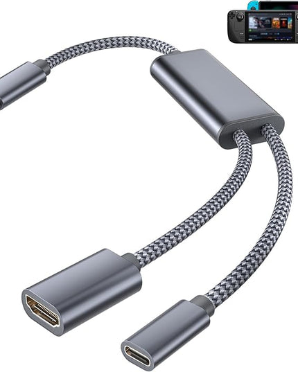 Basesailor USB C to HDMI Adapter,Type C to 4K HDMI with 100W PD Charger Multiport Converter,Compatible with Nintendo Switch,Steam Deck,iPhone 17 16 15,MacBook,iPad,Samsung S25 and Display Mode Devices