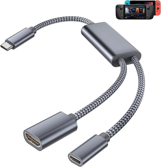 Basesailor USB C to HDMI Adapter,Type C to 4K HDMI with 100W PD Charger Multiport Converter,Compatible with Nintendo Switch,Steam Deck,iPhone 17 16 15,MacBook,iPad,Samsung S25 and Display Mode Devices