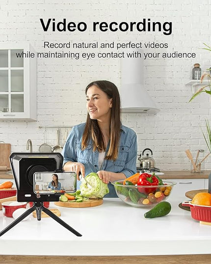 GVM Teleprompter Portable for iPad, Tablet, Smartphone & DSLR Cameras, Teleprompter Kit with Remote Control & Flexible Holder, teleprompter for Smartphone APP Compatible with iOS/Android