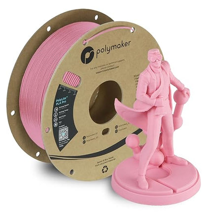 Polymaker PLA PRO Filament 1.75mm 1kg, Tough & High Rigidity Pink 3D Printing Filament, PolyLite PLA PRO 3D Printer Filament 1.75mm, Print with Most 3D Printers
