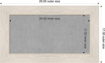 Amanti Art White Framed Magnetic Board 17x29 Small Vision Board for use with Magnets, 100% Metal Sheet to Display Items as Office Decor or for Home Organization in mudroom, Kitchen or Kids Room