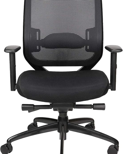 Oak Hollow Furniture Reina Series Office Chair Ergonomic Executive Computer Chair with Breathable Fabric Seat Cushion and Mesh Back, Adjustable and Comfortable, Lumbar Support, Swivel and Tilt