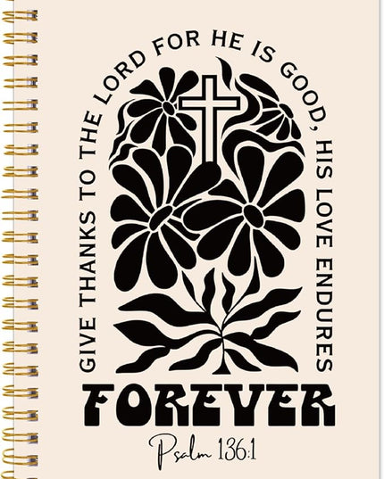 Boho Floral Christian Notebook - Christian Gifts for Women, Bible Verse Spiral Notebooks for Church Note Taking, Bible Study Journal School Office Stationery Supplies 5.5x8.3 Inches