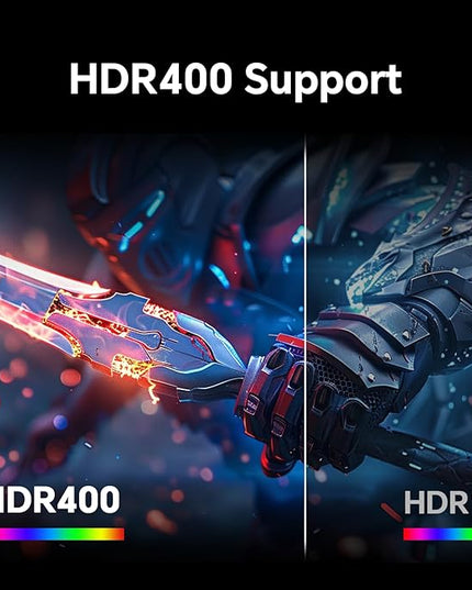 KTC 24 inch Gaming Monitor QHD 180Hz, Fast IPS 1440p Computer Monitor, Up to 185Hz, 1ms, G-Sync/FreeSync, HDR400, Height Adjustable, 2 x HDMI, 1 x DP H24T7