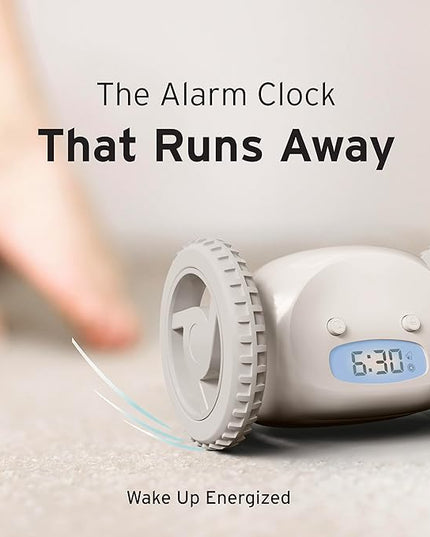 CLOCKY Extra Loud Alarm Clock for Heavy Sleepers on Wheels Rolls Runs Away Vibrating, Easy to Set Super Smart Snooze Digital Bed Shaker Alarm Clock Funny Gift for Adults Kids Teens Bedrooms (Mist)