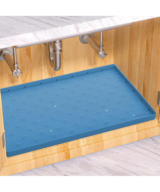 Sdpeia Under Sink Mat 34"×22" Waterproof Silicone Cabinet Liner & Sink Protector for Kitchen & Bathroom, Multi-Purpose Organizers Tray for Pets, Laundry, Cat Litter Mat