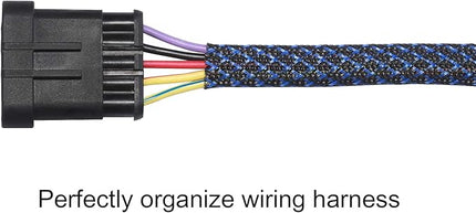 100ft - 1 inch PET Expandable Braided Sleeving – BlackBlue – Alex Tech Braided Cable Sleeve