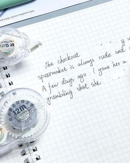 M&G White Correction Tape, Easy to use applicator for Instant Corrections, 39.37 Ft/Pack,for Office (6 Pack, 12M/472"x 0.2")