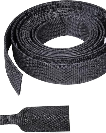 Braided Sleeving Heat Shrinkable Fabric 2:1 Ratio- Abrasion Protection Flexibility Wiring Harness Cable Sheath (3/8" ID, 16ft)
