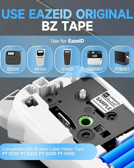 Label Maker Waterproof-Labels, Handheld Label Maker Machine with-Tape 12mm 0.47 Laminated White, Backlit Screen Multiple Fonts & Symbols, Portable Keyboard Labeler for Home Office School Use, H1100