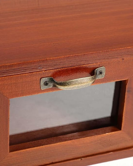 Wooden Monitor Stand Riser with Acrylic Drawers Desk Storage Organizer Desktop Shelf for Home Office Workspace Computer Accessories