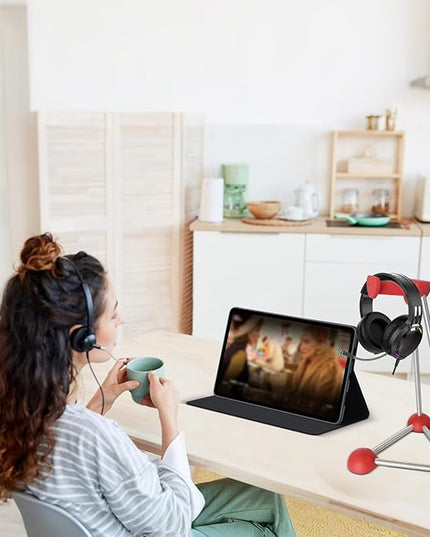 Headphone Stand, Desktop Headset Holder, Desk Earphone Stand, Gaming Headsets, for SteelSeries/Logitech/HyperX/Sony/Beats/Sennheiser/Anker/Xbox, and All Headphones. (red)