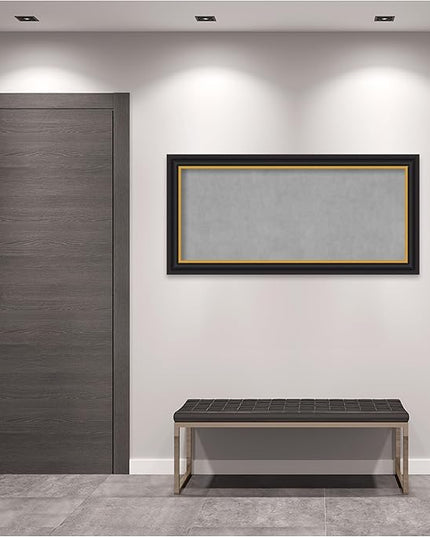 Amanti Art Black Framed Magnetic Board 26x54 Oversize Vision Board for use with Magnets, 100% Metal Sheet to Display Items as Office Decor or for Home Organization in mudroom, Kitchen or Kids Room