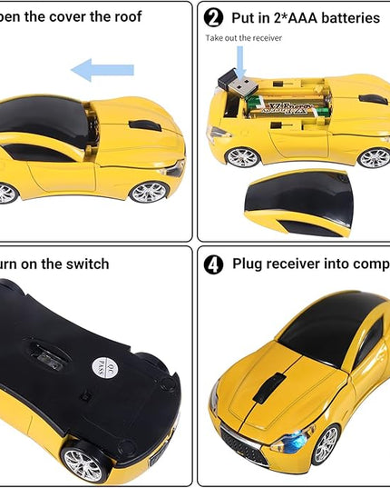 elec Space Car Mouse, Wireless Mouse (Yellow)