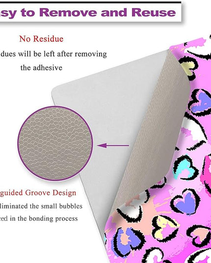 Laptop Skin Sticker Decal Cover, 11.6”12" 13" 13.3" 14" 15" 15.4" 15.6" Laptop Netbook Skins Sticker Notebook Protector (2 Wrist Pad Included), Removable Reusable, Easy to Apply, Pink Hearts Lovely
