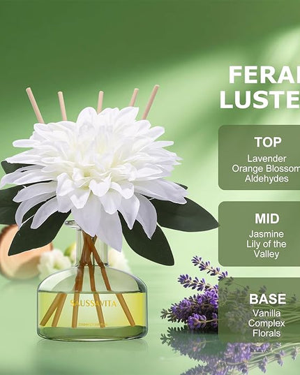 Reed Diffusers Set unfettered Dew Scent, Bathroom Floral Scent Diffuser, Reed Diffuser for 120 Days, Bathroom Diffuser with 7 Sticks, Office Desk Accessories, Bedroom Decor
