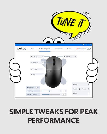 Pulsar Gaming Gears X3 Crazylight Wireless Gaming Mouse, Ultra Lightweight 1.51 oz (43g), Hybrid Ergonomic, Optical Switch, 32000 DPI, 750 IPS, XS-1 Sensor, 8k Compatible (Jet Black)