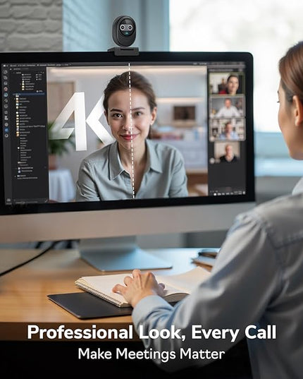 EMEET Piko 4K Webcam for Streaming, World’s 1st Dual-Camera AI-Powered 4K Camera w/AI Autofocus, 3 Mics Array&3 Sound Modes, USB Webcam with Clip, Great for Streaming, Desk Setup