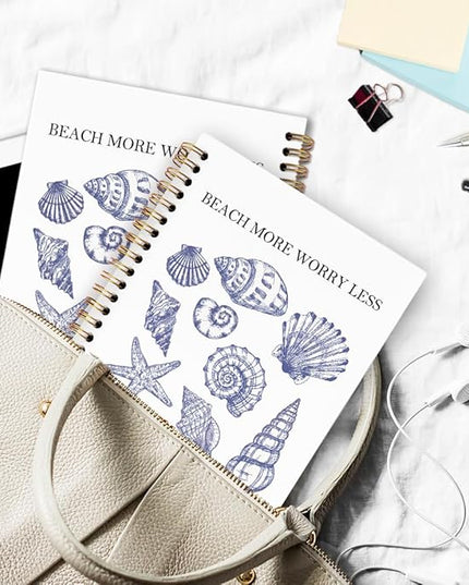 dvhdajed Coastal Seashell Inspirational Spiral Notebook, Ocean Beachy Journaling Notebooks, Coastal Ocean Spiral Journal for Girls Women, Beach Seashell Office School Supplies Gifts, 5.5x8.3 In