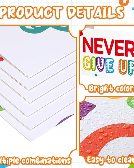 Honoson 24 Pcs Bulk Inspirational Privacy Folders for Students Cardboard Test Privacy Boards Motivational Words Desk Dividers Shield for Classroom School Study Supplies, 6 Styles (Gorgeous)