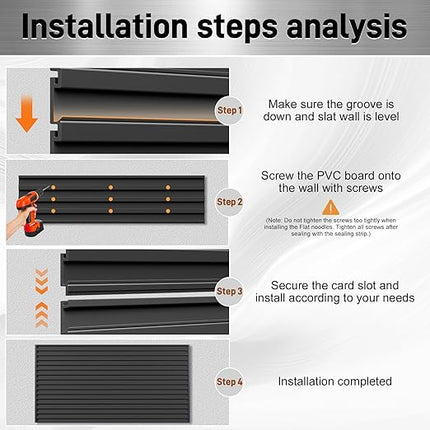 Slatwall Garage Wall Paneling Storage System, PVC Slat Wall Panels 4x8FT, Modular Slatted Wall Panels for Tool Organization, Garage Storage & Wall Organizer Panels