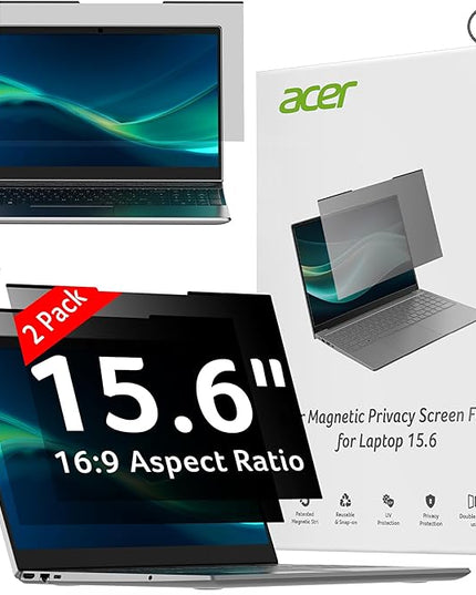 acer 2-Pack Laptop Privacy Screen - for Laptop 15.6 Inch 16:9, Magnetic & Removable Privacy Filter Shield, Anti-Glare Screen Protector, Dual-sided Monitor Shield, For HP, Dell and Other Major Brands