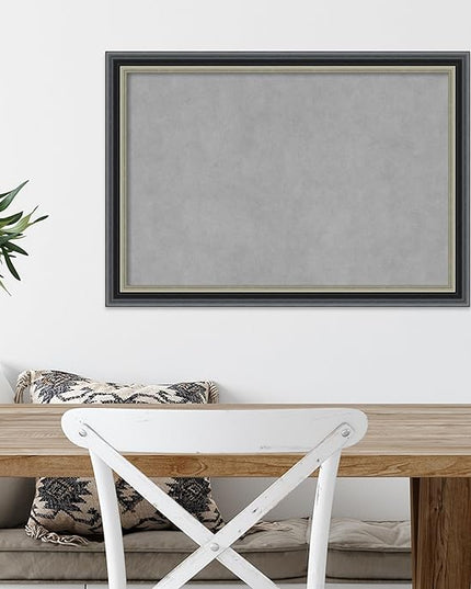 Amanti Art Black Framed Magnetic Board 19x27 Medium Vision Board for use with Magnets, 100% Metal Sheet to Display Items as Office Decor or for Home Organization in mudroom, Kitchen or Kids Room
