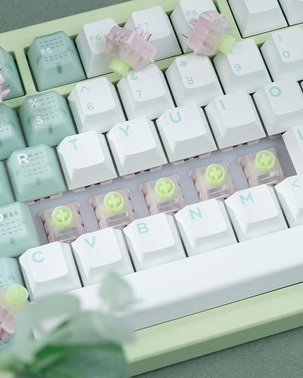 WS BigLucky Keyboard Switches Linear: 5 Pins 45gf Mechanical Keyboard Linear Switches with LED Diffuser Factory Pre Lubed Key Switch for Mechanical Gaming Key Board 35Pcs (Light Pink)