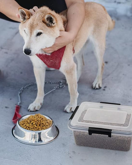 6-Pack 10 L Clear Plastic Storage Box with Lid, Airtight Pet Food Storage Containers