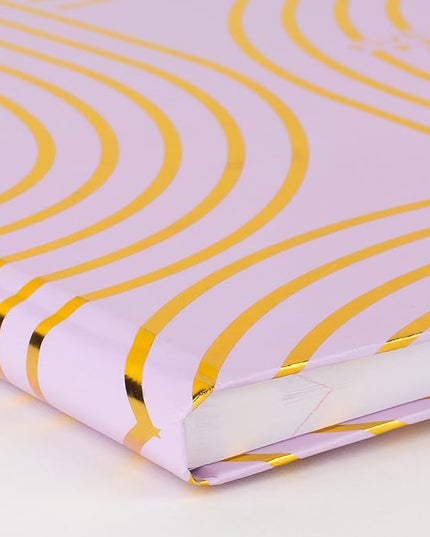 Five Star Composition Book, College Ruled Paper, 7-1/2" x 9-3/4", 80 Sheets, Hardcover, Lilac and Metallic Gold Arches (850111F-AMZ)