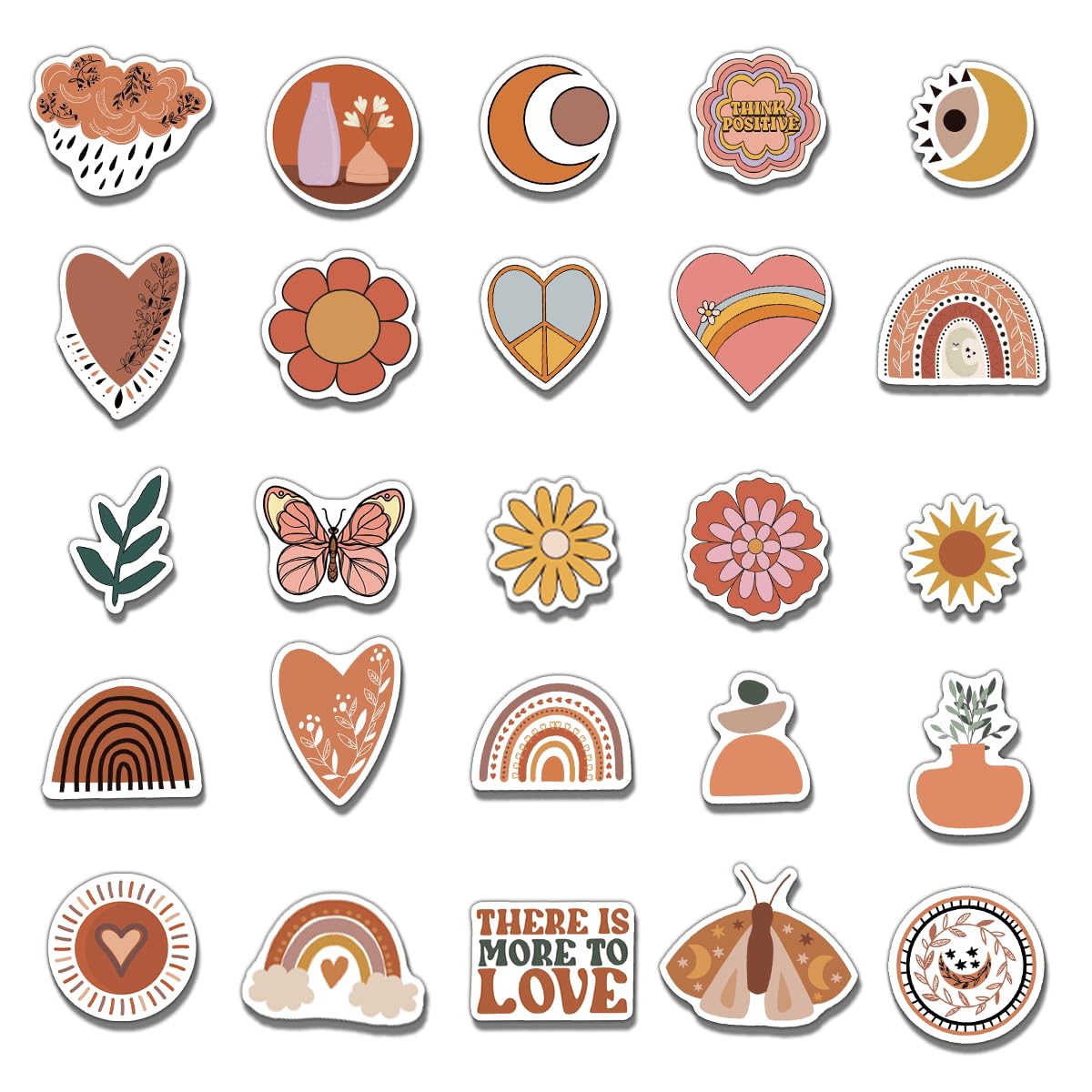 Pack 50 Pcs Vintage Aesthetic Stickers for Water Bottles Waterproof Laptop Luggage Computer Journaling Scrapbooking Teens Adults Girls Boys Women Sticker Packs Small Vinyl Decals