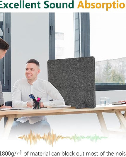 DOLLAR BOSS 4PCS Acoustic Desk Dividers 24" x 20", Soundproof Freestanding Privacy Panels for Table, Noise Reducing Desktop Partition for Office, Home, Classroom, Study Area with 20 Pushpins, Grey