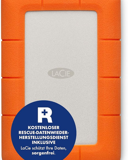 LaCie Rugged USB-C, 5TB, Portable External Hard Drive, Drop, Shock, Dust, Rain Resistant, for Mac & PC (STFR5000800)
