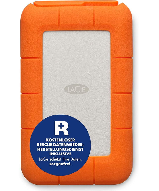 LaCie Rugged USB-C, 5TB, Portable External Hard Drive, Drop, Shock, Dust, Rain Resistant, for Mac & PC (STFR5000800)