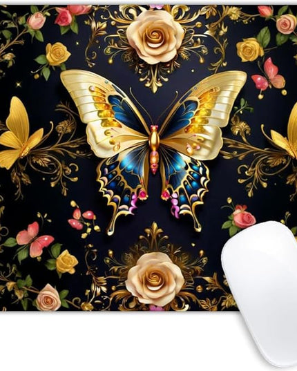Black Gold Butterfly Mouse pad Customized Mousepad Non-Slip Rubber Base Mouse Pads for Computers Laptop Office Desk Accessories Mouse pad