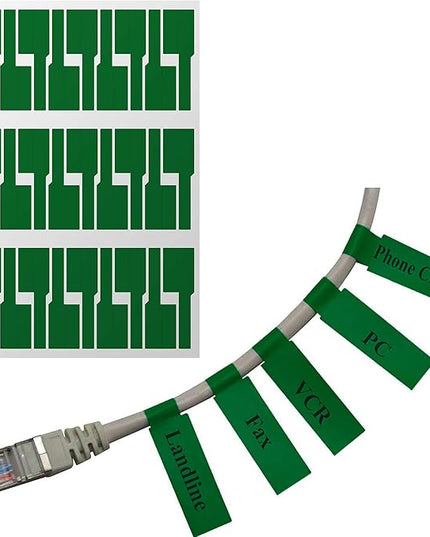 Mr-Label® (20 Sheets, 600 Labels) Green Self-adhesive Cable Label - Waterproof | Tear Resistant | Durable - with Online Print Tool - for Laser Printer