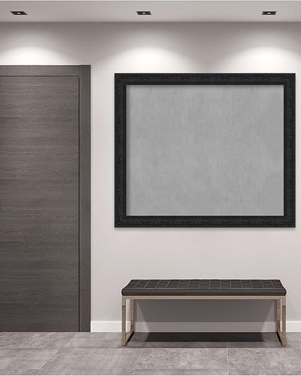 Amanti Art Black Framed Magnetic Board 47x55 Oversize Vision Board for use with Magnets, 100% Metal Sheet to Display Items as Office Decor or for Home Organization in mudroom, Kitchen or Kids Room
