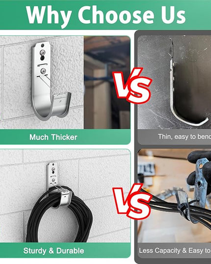 50 Pack 2 Inch J Hook Wall Mount J Hook with Retainer Clip